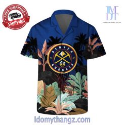 Denver Nuggets Team Logo Pattern Tropical Hawaiian Shirt