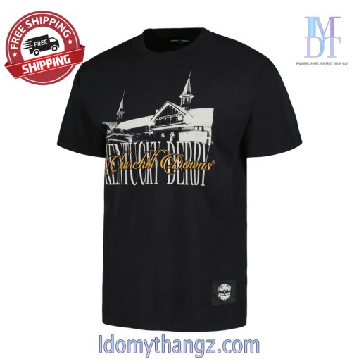 Unisex Homme + Femme Black Kentucky Derby Twin Spires T-Shirt