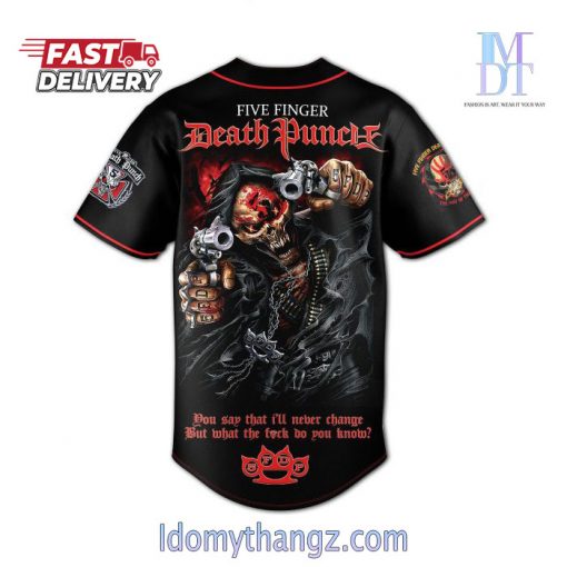 Customized Five Finger Death Punch Gun Baseball Jersey