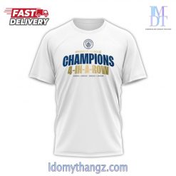 Manchester City Four Time Premier League Champions History Makers T-Shirt