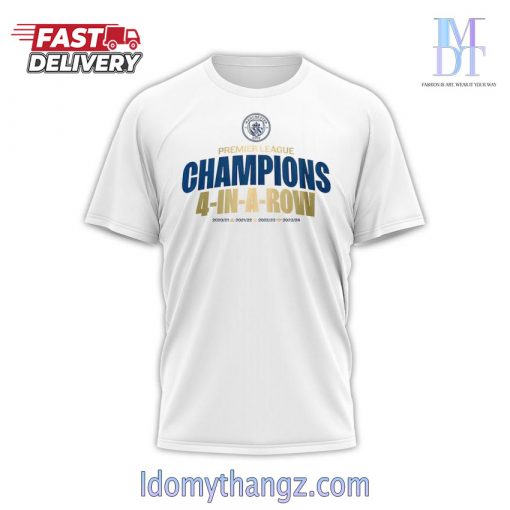 Manchester City Four Time Premier League Champions History Makers T-Shirt