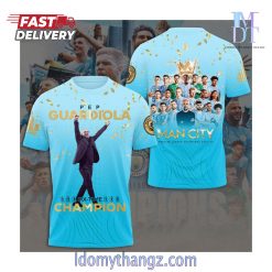 Manchester City Pep Guardiola Six Time Premier League Champions 2023 2024 T-Shirt