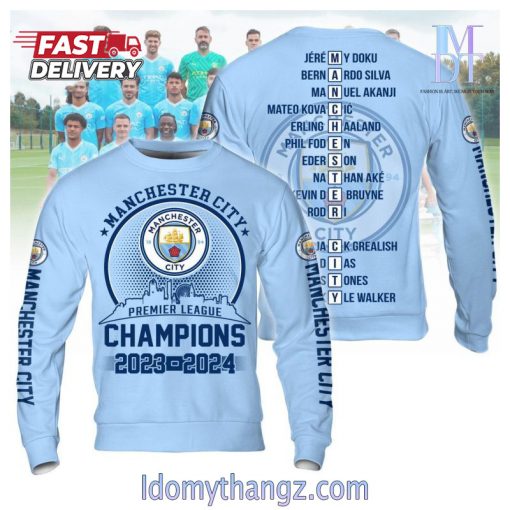 Manchester City Premier League Champions 2023 2024 Sweater