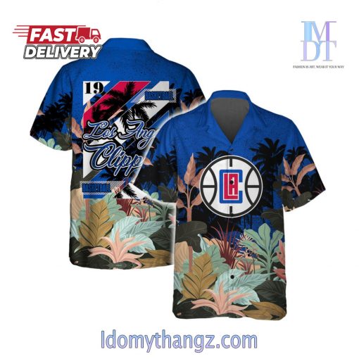 Los Angeles Clippers Team Logo Pattern Tropical Hawaiian Set