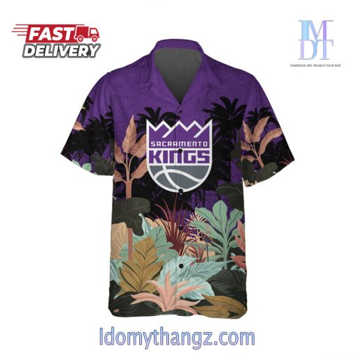 Sacramento Kings Team Logo Pattern Tropical Hawaiian Set