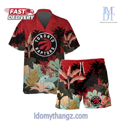 Toronto Raptors Team Logo Pattern Tropical Hawaiian Set