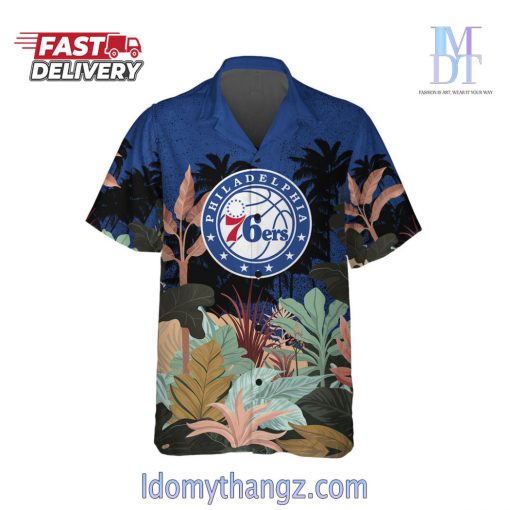 Philadelphia 76ers Team Logo Pattern Tropical Hawaiian Set