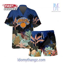 New York Knicks Team Logo Pattern Tropical Hawaiian Set