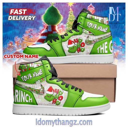 The Grinch Ho Ho Ho Custom Name Air Jordan 1