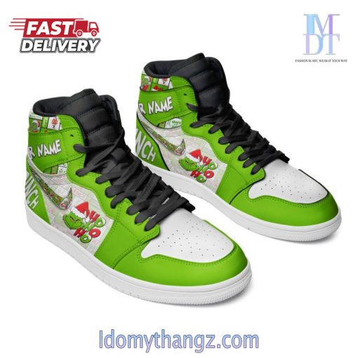 The Grinch Ho Ho Ho Custom Name Air Jordan 1