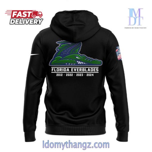 Limited Edition Florida Everblades 4 Times Champions Kelly Cup Hoodie