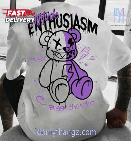 Bear Print Casual Enthusiasm T-Shirt