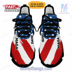 Custom Name Trump Face US Flag MaxSoul Shoes 2