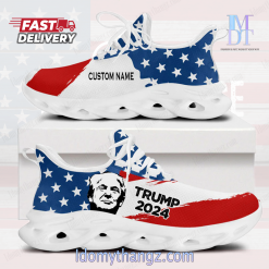 Custom Name Trump Face US Flag MaxSoul Shoes