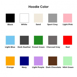Embroidered Unisex Hoodie Color