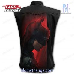 The Batman Logo Fashion Sleeveless Denim Jacket