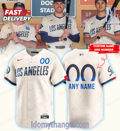 Los Angeles Dodgers Nike Cream 2024 City Connect Limited Custom Jersey