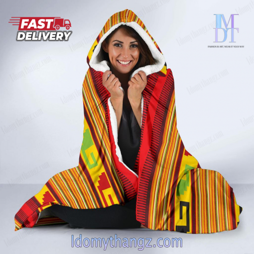 Mexican Blanket Ornament Print Pattern Hooded Blanket
