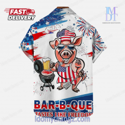 Piggy Chef American Flag BBQ Hawaiian Shirt 2