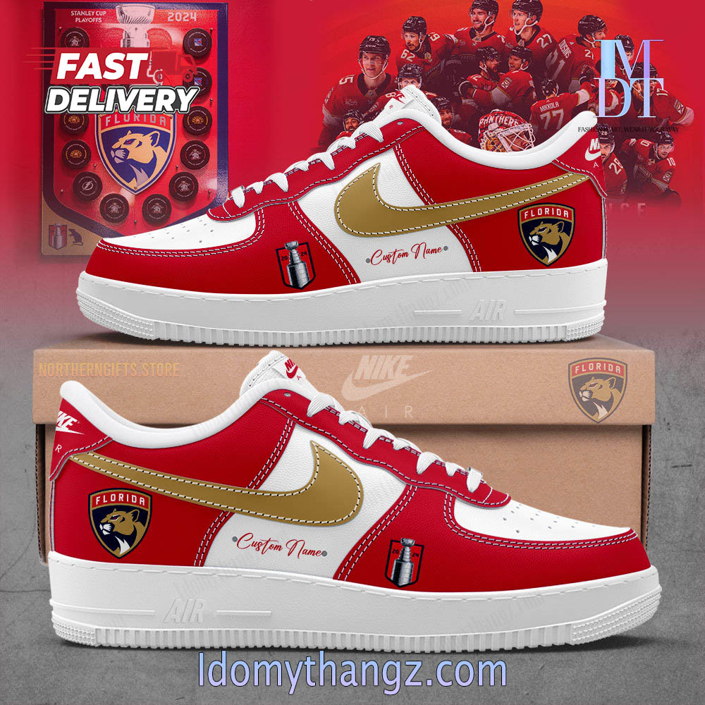 Limited Edtion NHL Florida Panthers Stanley Cup 2024 Custom Name Red Air Force 1