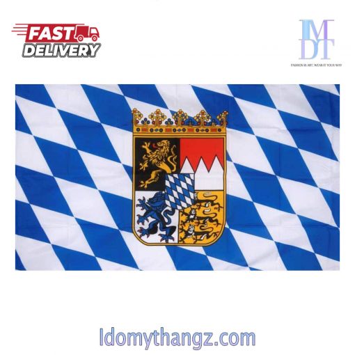 Bavaria Flag With Crest Oktoberfest