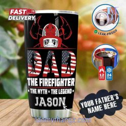 Custom Name Gift For Dad Legend Firefighter Father’s Day Tumbler