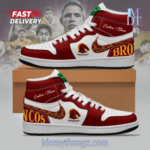 NRL Brisbane Broncos Personalize Sneakers Air Jordan 1