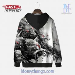 Mysterious Red Eyed Monster Wolves Printing Hoodie