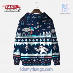 Mosaic Style Space Snow Monster Christmas Printing Hoodie