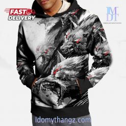 Mysterious Red Eyed Monster Wolves Printing Hoodie