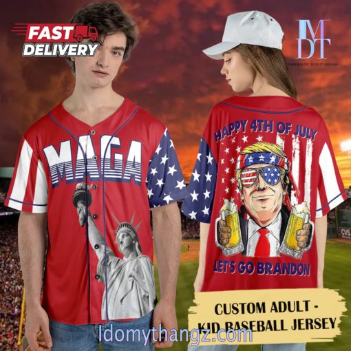 Personalized Donald Trump Happy 4th Of July Baseball Jersey