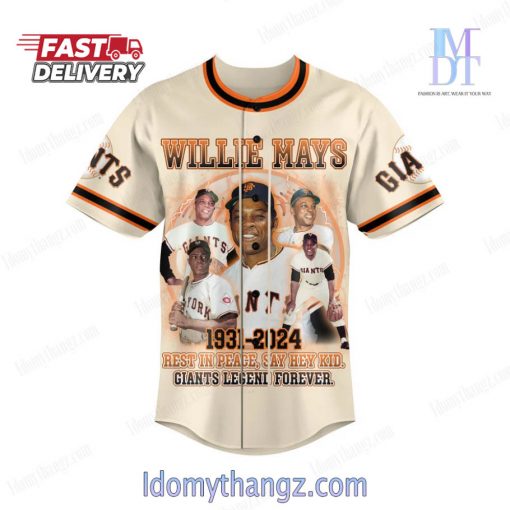 Willie Mays Giants Legend Forever Thank You For The Memories Baseball Jersey