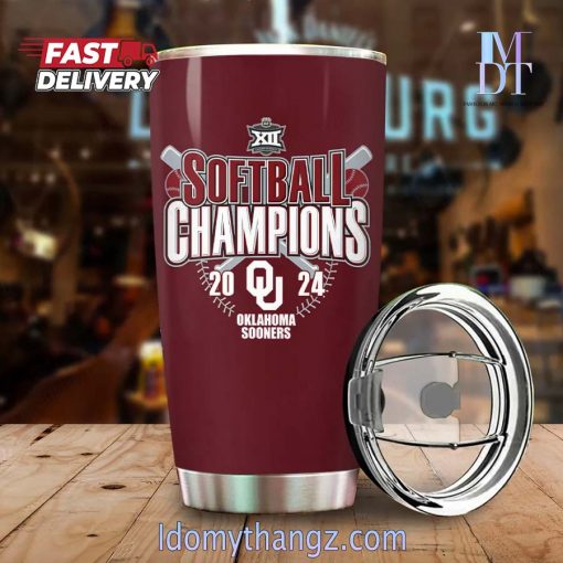 Oklahoma Sooners Big 12 Softball Champions 2024 Tumbler