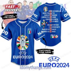 UEFA Euro 2024 Italia Team Custom Baseball Jersey