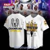 Real Madrid London 24h Final Champions Of Europe Baseball Jersey White