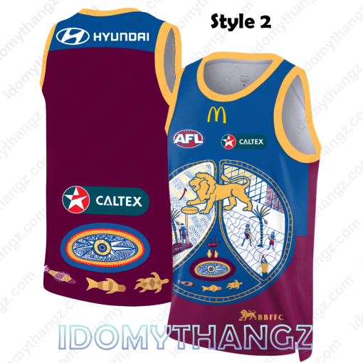 AFL Brisbane Lions First Nations Merch 2024 Basketball Jersey