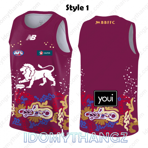 AFL Brisbane Lions First Nations Merch 2024 Basketball Jersey