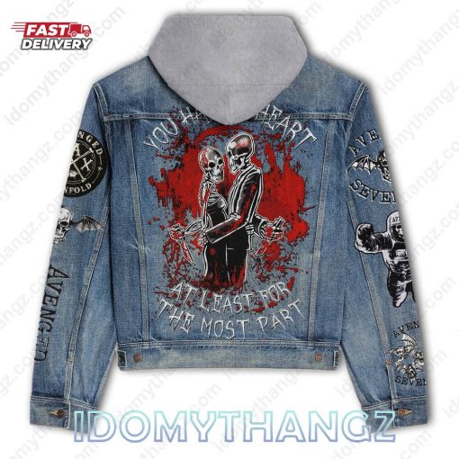 Avenged Sevenfold Blood Heart Hooded Denim Jacket