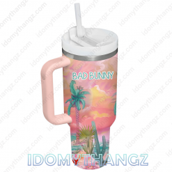 Bad Bunny Pink Ocean 40 Oz Tumbler