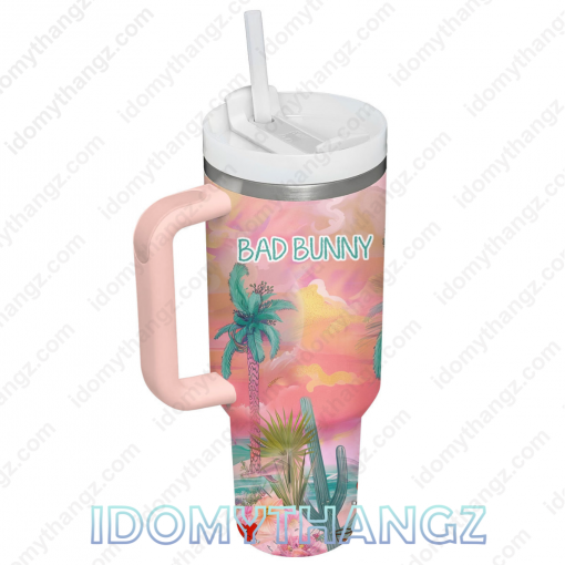 Bad Bunny Pink Ocean 40 Oz Tumbler