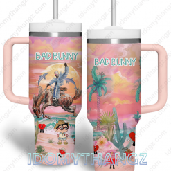 Bad Bunny Pink Ocean 40 Oz Tumbler