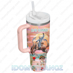 Bad Bunny Pink Ocean 40 Oz Tumbler 3