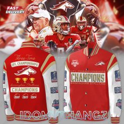 Birmingham Stallions Three Time UFL Championships Baseball Jacket