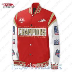 Birmingham Stallions Three Time UFL Championships Baseball Jacket