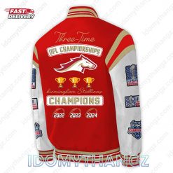 Birmingham Stallions Three Time UFL Championships Baseball Jacket