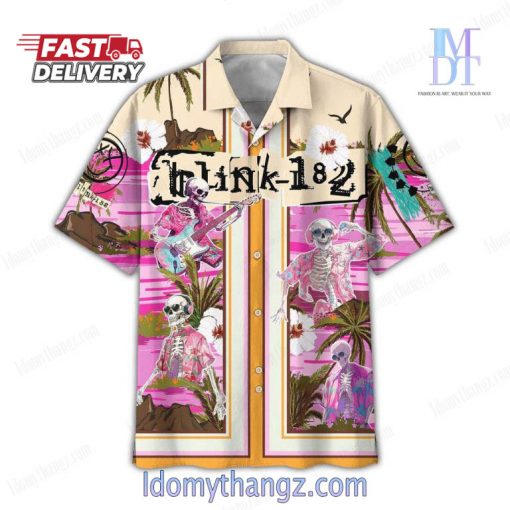 Blink-182 Skeleton Playing Surf Guitar Hawaiian Shirt