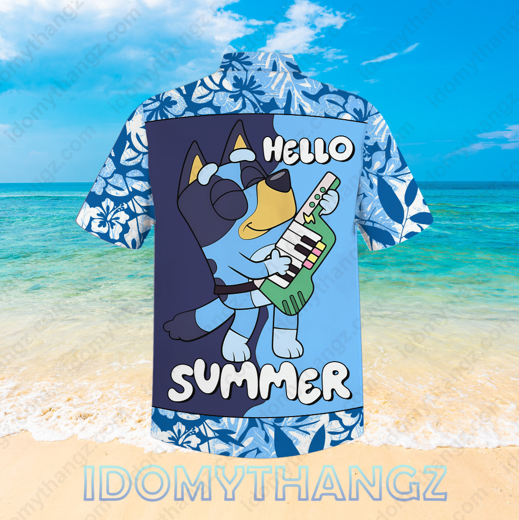 Bluey Hello Summer Hawaiian Shirt 3