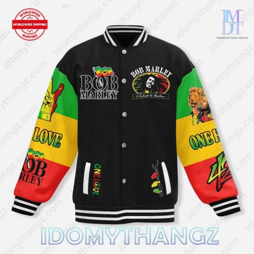 Bob Marley Love The Life You Live Baseball Jacket