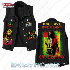 Bob Marley One Love One Heart One Destiny Sleeveless Denim Jacket