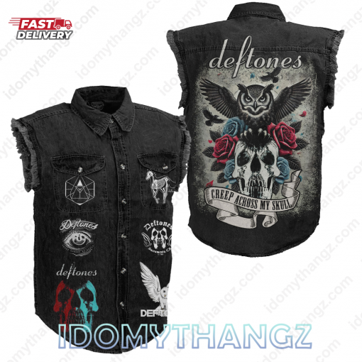 Deftones Creep Across My Skull Sleeveless Denim Jacket